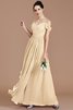 Robe demoiselle d'honneur naturel d'epaule ecrite jusqu'au sol de princesse ligne a - 12