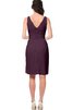 Robe demoiselle d'honneur courte v encolure en chiffon avec sans manches - 3