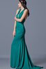 Robe de soirée longue charmeuse de traîne moyenne en forme fendu latérale - 2
