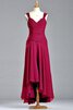 Elegante Vestido de Dama de Honor de Volantes Adorno de Sin mangas de Escote redondo - 1