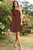 One Schulter Natürliche Taile Chiffon A-Linie Kurzes Brautjungfernkleid - 4