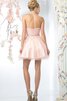 Ärmelloses Tüll Satin plissiertes Reißverschluss Abschlusskleid mit Applikation - 4