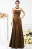 Robe demoiselle d'honneur longue de fourreau de bustier avec zip en satin - 2