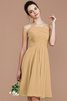 Robe demoiselle d'honneur naturel ruché avec zip manche nulle de dos nu - 18