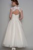 Robe de mariée intemporel col élisabéthain longueur mollet a-ligne en organza - 2