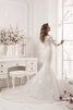 Robe de mariée festonné de traîne moyenne d'epaule ecrite decoration en fleur de sirène - 4