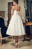 Robe de mariée naturel de bustier manche nulle avec nœud ligne a - 3