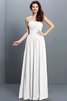 Prinzessin A Linie Plissiertes Bodenlanges Brautjungfernkleid aus Chiffon - 29