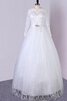 Paillettenbesetztes natürliche Taile Spitze Tüll A-Linie konservatives Brautkleid - 1