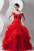 Perlenbesetztes schulterfrei pick up Duchesse-Linie gesticktes Quinceanera Kleid - 1