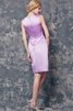Robe demoiselle d'honneur elégant facile courte fermeutre eclair manche nulle - 2