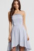 Vestido de Dama de Honor de Abalorio de Alto Bajo de Corto de Borde-Festoneado - 1
