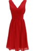Robe demoiselle d'honneur bref plissage avec sans manches ruché v encolure - 13