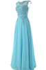 Robe demoiselle d'honneur plissage naturel de col bateau en chiffon - 2