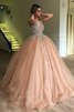 Robe de bal avec perle de col en v de traîne courte de mode de bal délicat - 1