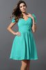 Vestido de Dama de Honor de Corte princesa de Corto de Cremallera de Escote en V - 15