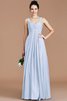 Robe demoiselle d'honneur naturel en chiffon de col en cœur jusqu'au sol d'empire - 24