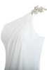 Robe de mariée naturel d'épaule asymétrique en chiffon en arc-en-ciel soie manuelle - 4