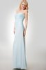 Robe demoiselle d'honneur romantique ceinture fermeutre eclair avec ruban avec sans manches - 2