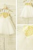 Ärmelloses Tüll Spaghetti Träger Prinzessin Blumenmädchenkleid mit Reißverschluss - 3