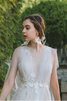 Abito da sposa v-scollo a-line vendita calda con fiore a terra moda - 2