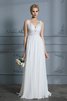 Robe de mariée avec zip voyant de col en v romantique facile - 1