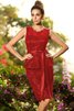 Satin Normale Taille Ärmelloses Schaufel-Ausschnitt Kurzes Brautjungfernkleid - 23