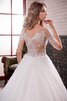 Abito da Sposa in Pizzo con Manica Corte Naturale in pizzo Fuori dalla spalla Lungo - 4