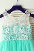 Ärmelloses Normale Taille Prinzessin Anständiges Blumenmädchenkleid mit Bordüre - 3