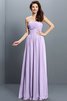 Prinzessin A Linie Plissiertes Bodenlanges Brautjungfernkleid aus Chiffon - 19