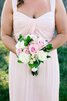 Robe demoiselle d'honneur plissé romantique avec sans manches avec chiffon ligne a - 2