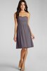 Robe demoiselle d'honneur bref en chiffon ruché col en forme de cœur - 2