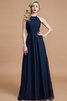 Natürliche Taile Prinzessin Reißverschluss Gerüschtes Bodenlanges Brautjungfernkleid - 3