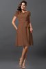 Robe demoiselle d'honneur courte de princesse avec zip en chiffon a-ligne - 2