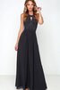 Vestido de Dama de Honor de Encaje Adorno de Sin mangas de Espalda con ojo de cerradura - 11