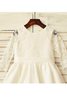 Abito da Cerimonia Bambini Naturale con Fiore decorato Cerniera A-Line - 3