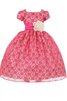 Vestido de Floristas de Corte-A de Escote Cuadrado de Flores de Manga corta - 1