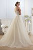 Abito da Sposa con Applique senza spalline in pizzo Sirena Lungo Naturale - 2
