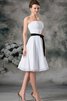 Abito da Damigella al ginocchio in Chiffon con Increspato senza spalline con Nastro - 5