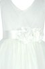 Robe de cortège enfant plissage de tour de ceinture en haute ligne a en tulle manche nulle - 4