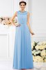 Boot-Ausschnitt Chiffon Reißverschluss Prinzessin Bodenlanges Brautjungfernkleid - 2