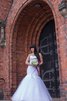 Reißverschluss Ärmelloses Tüll glamouröses bodenlanges Brautkleid mit natürlicher Taille - 3