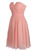 Trägerloser Ausschnitt Chiffon natürliche Taile A-Line kurzes Brautjungfernkleid - 3