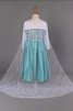 Robe de cortège enfant longue jusqu'au sol ligne a avec manche longue avec perle - 2