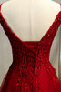 Klassisches Spaghetti Träger A-Linie Modisch Ballkleid mit Rücken Schnürung - 5