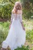 Sencillo Vestido de Novia de Encaje Adorno de Hasta el suelo de Apliques - 2