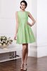 A-Line Normale Taille Schaufel-Ausschnitt Mini Brautjungfernkleid aus Taft - 25