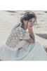 Abito da Sposa Cerniera Bassa a Spiaggia con Piega Formale E Informale in Pizzo - 2