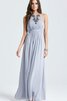 Robe demoiselle d'honneur long moderne en chiffon avec perle avec sans manches - 1