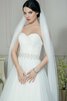 A linie Ärmelloses gerüschtes langes Brautkleid aus Tüll mit Rücken Schnürung - 2